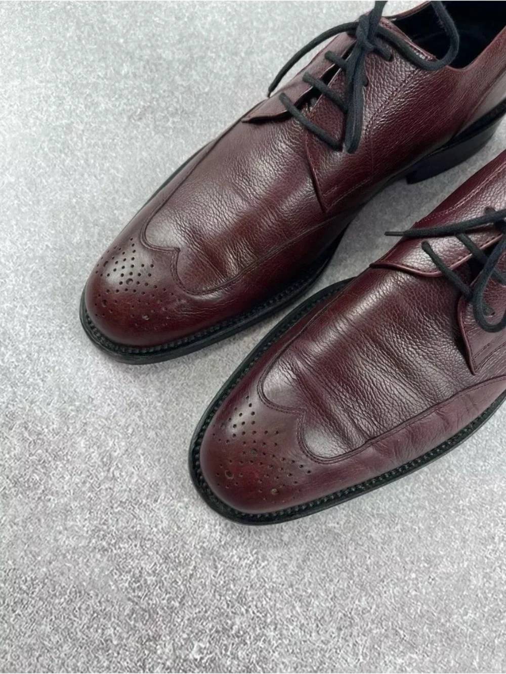 Gucci Men's Burgundy Leather Derby Oxfords